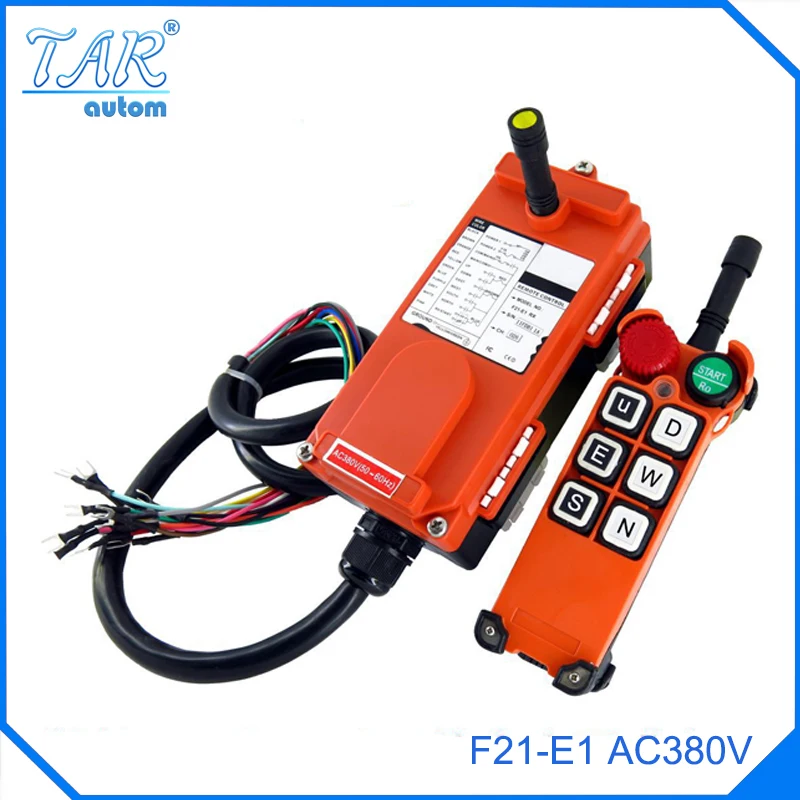 

Wholesales F21-E1 Industrial Wireless Universal Radio Remote Control for Overhead Crane AC380V 2 transmitter and 2 receiver