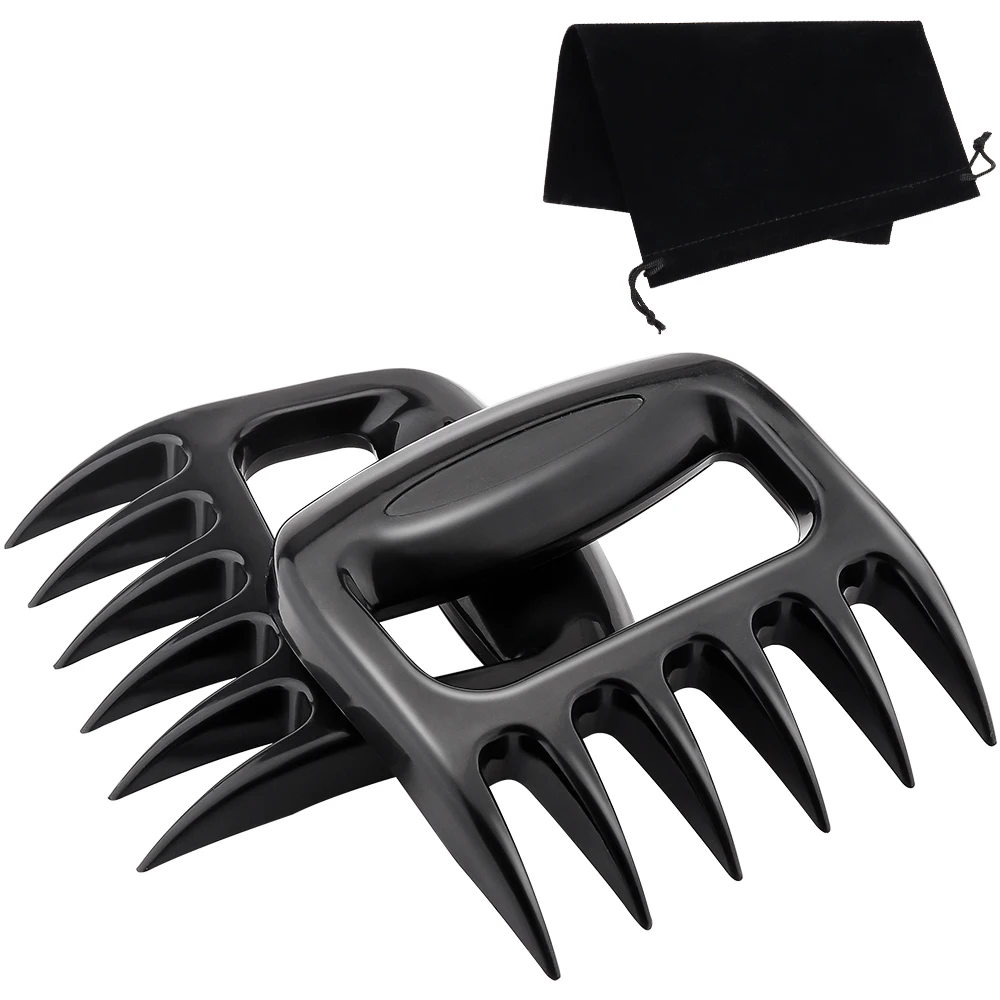 

2PC/Set Bear Claws Barbecue Fork Tongs Pull Meat Shred Pork Clamp Roasting Fork Black BBQ Set Barbecue Tool BBQ Tong Pulled Pork