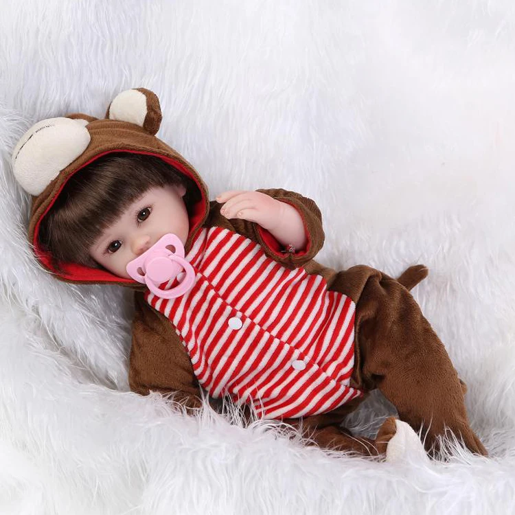 

Cute 42CM silicone reborn dolls lifelike girl dolls toys with clothes pacifier boneca brinquedos menino