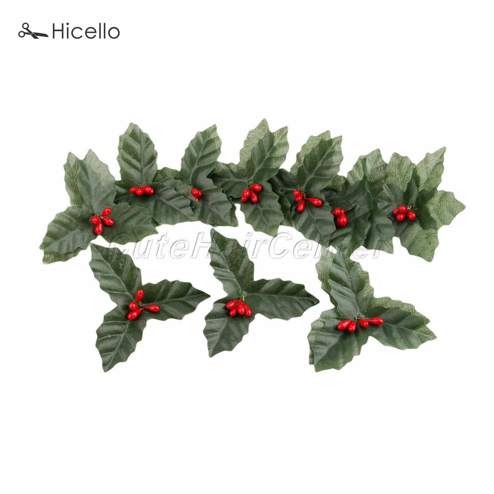 

10PCS Artificial Berries and Leaves Plastic Holly Berry Christmas Wedding Birthday Party Garden Home Shop Decoration