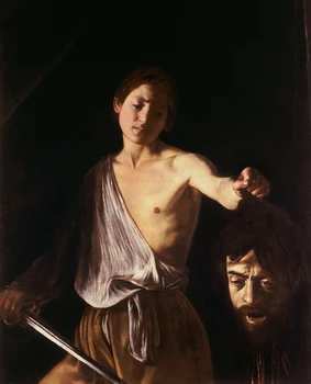 

TOP ART painting-David with the Head of Goliath, Galleria Borghese, Rome original PRINT art oil painting -good quality on canvas
