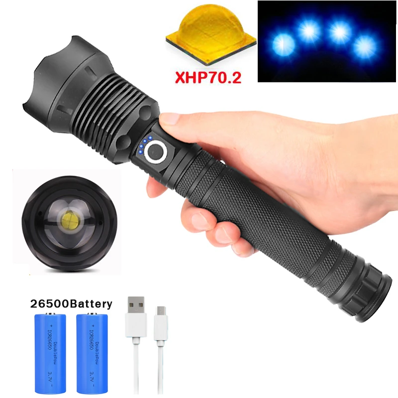 

30000 lumens Lamp xhp50.2 most powerful flashlight USB Zoom linterna led torch xhp50 18650/26650 Rechargeable battery hunting