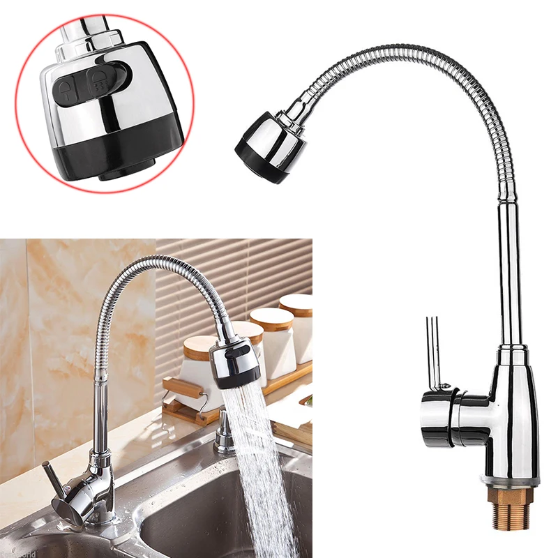 Zinc Alloy 360 Degree Rotatable Faucet Top Hot Cold Mixer Tap Rotating