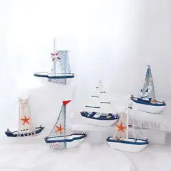 6 Дизайн Творческий Средиземноморский парусник украшения ремесла украшения дома модель мини-моделирование лодка мебель для подарка