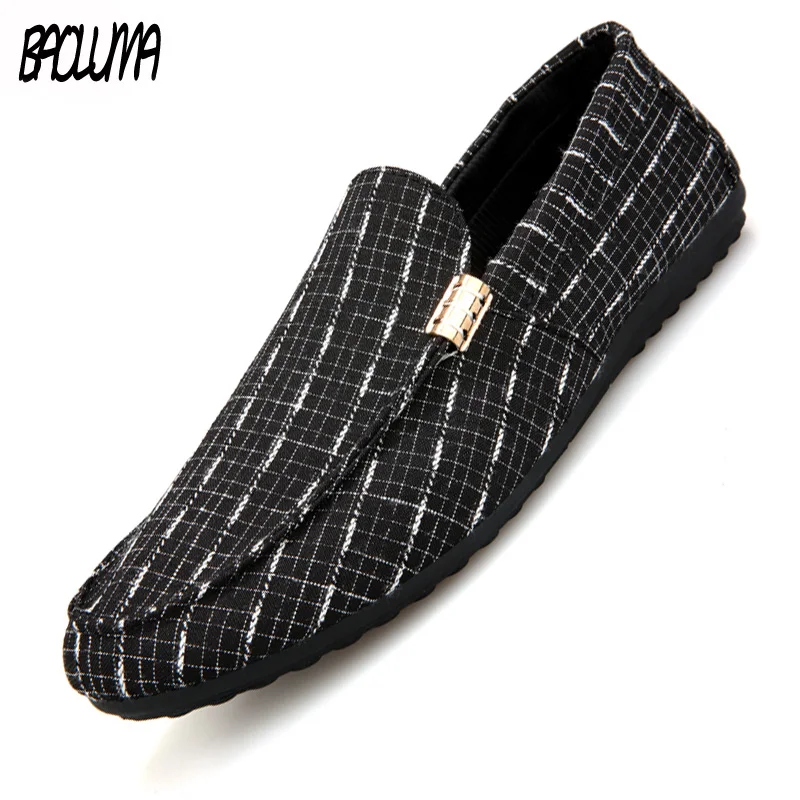 

Men Loafers 2019 Spring Summer Light Canvas Youth Shoes Men Breathable Fashion Flat Footwear Walking Shoes