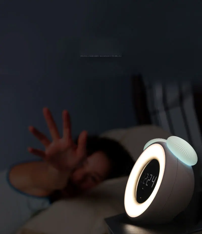 Multifunction Intelligent Wake-Up LED Light Alarm Clock Night  Lamp USB Bedside Digital Touch Sensor Dimmable Morning Snooze (8)