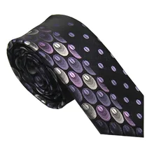 LAMMULIN мужские галстуки дизайн черный с пурпурным Пейсли жаккард микрофибры галстук панель тощий галстук 6 см галстук