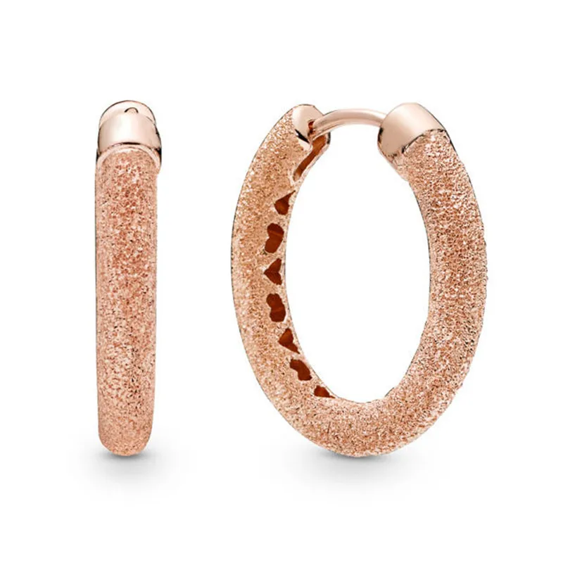 

2019 Spring New 925 Sterling Silver Women Earrings Branded Rose Matte Brilliance Earring Hoops Fine Jewelry Birthday Party Gift