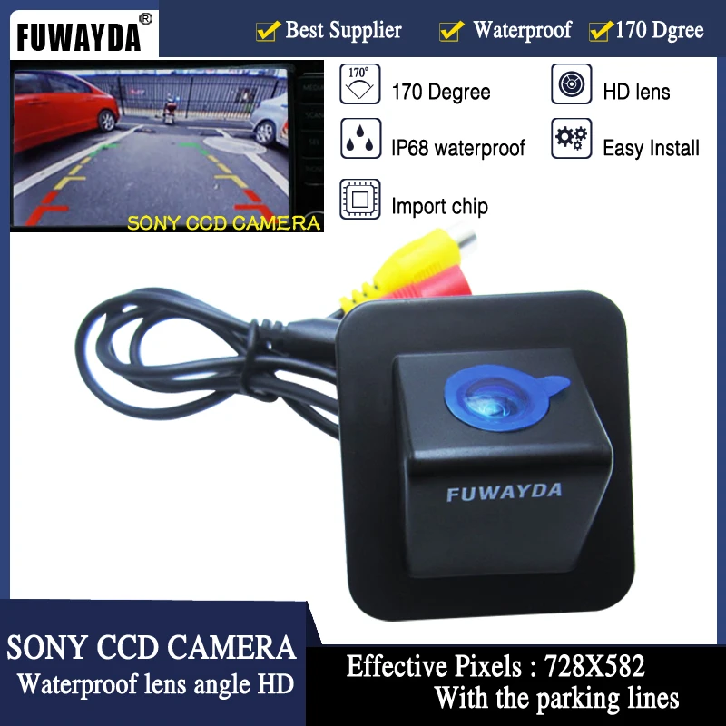 

FUWAYDA SONY CCD Chip Car Rear View Reverse Parking Mirror Image With Guide Line CAMERA for Hyundai Elantra Avante 2012