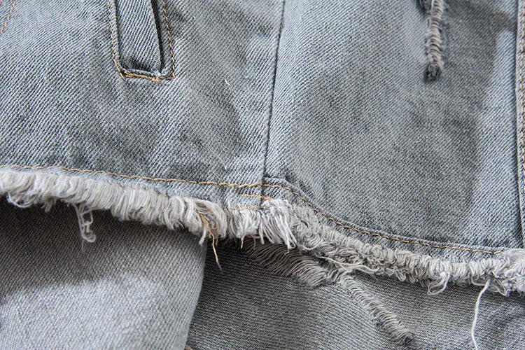 Camouflage Patchwork Ripped Denim Jacket 7