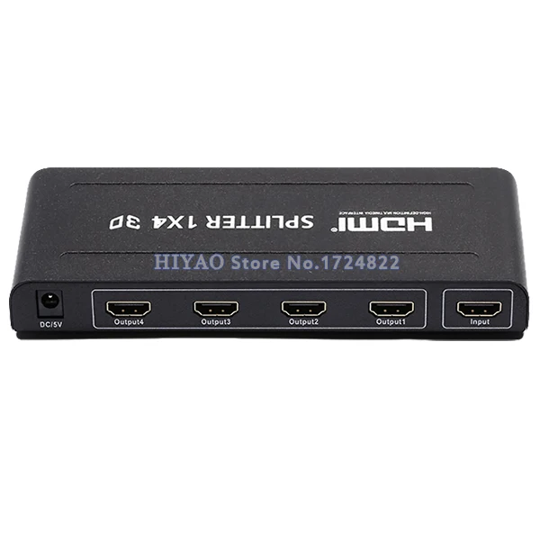 Полный HD1080p 4 порта HDMI Splitter 1X4 с адаптером питания HDMI 1,4 аудио-видео переключатель конвертер Поддержка 3D 4 К * 2 К упаковки