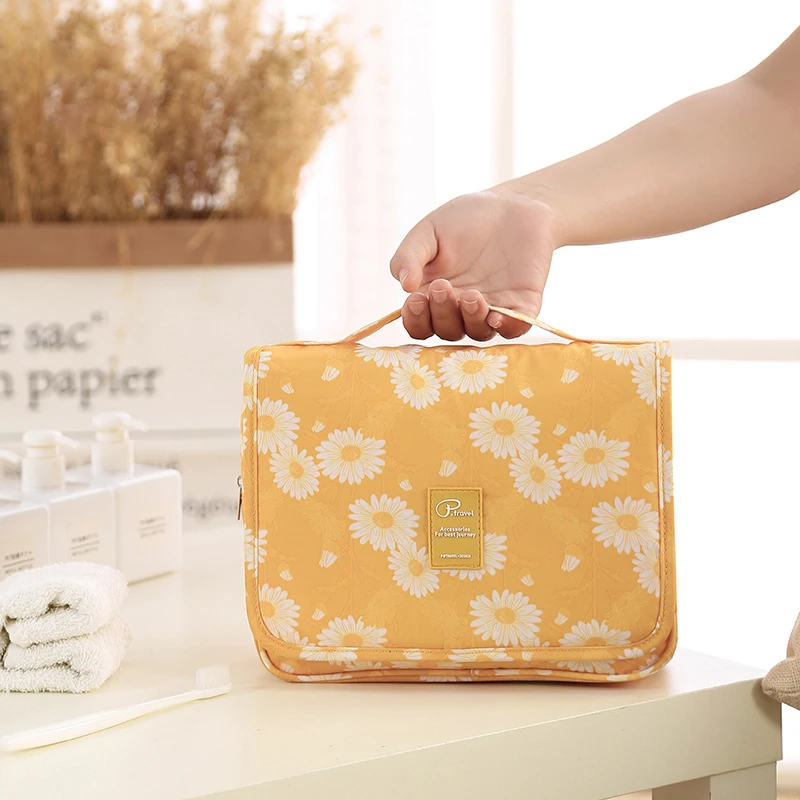

2019 Travel Storage Bag Women Flower Style Hanging Organizer Bathroom Washing Bag Girls Home Organization and Storage Waterproof