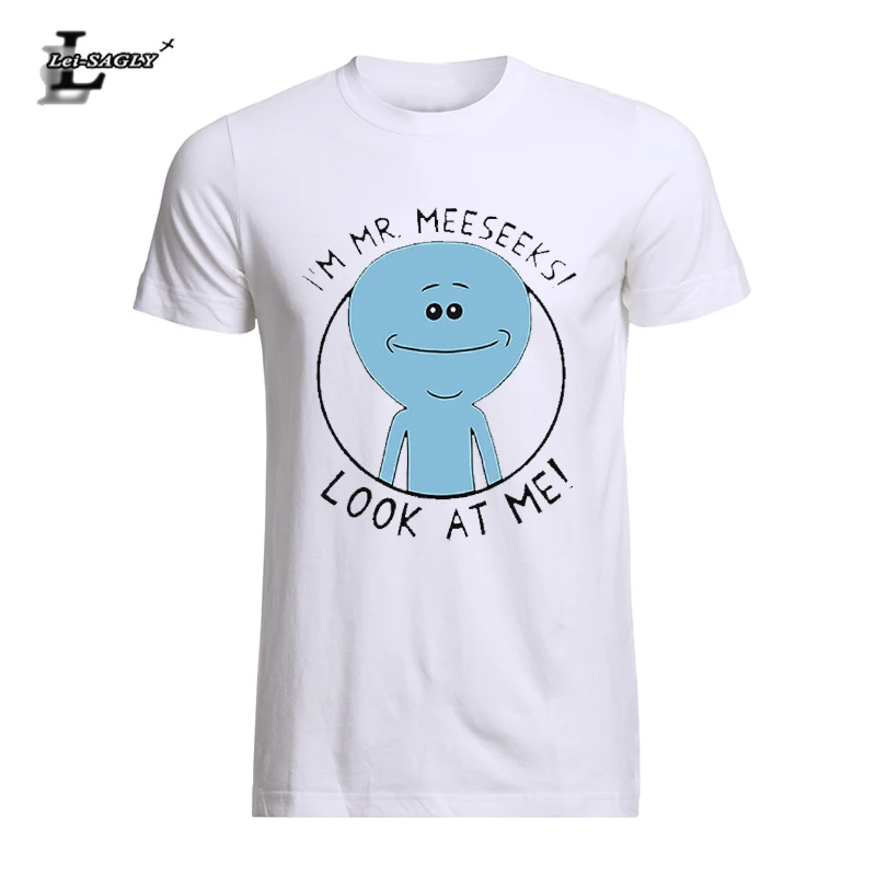 

Lei-SAGLY Rick and Morty Mr Meeseeks Look At Me Harajuku Fashion Mens T Shirt Short Sleeve Slim Fit T Shirt Mens Casual T-Shirts