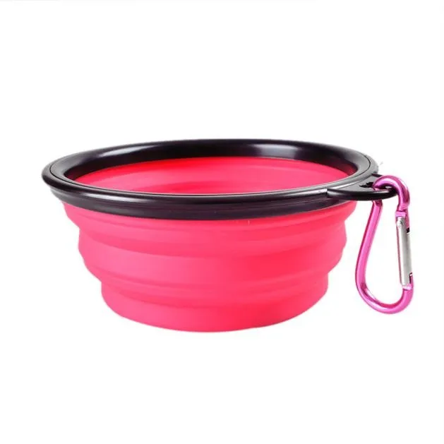 

Portable Foldable Collapsible Pet Cat Dog Food Water Feeding Bowl silicone Convenient and safe Pet supplies Bowl