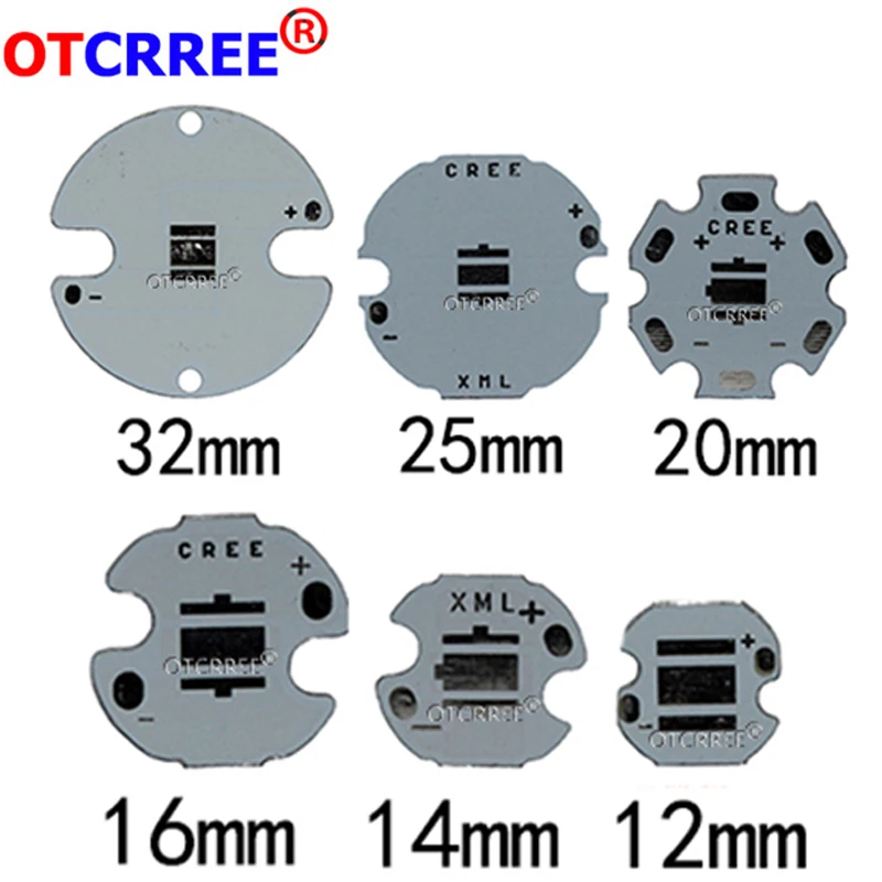 

Cree XML2 XM-L2 XML T6 5050 LED PCB Aluminum board Heat Sink Base Plate PCB Board 32/25/20/16mm for DIY Light