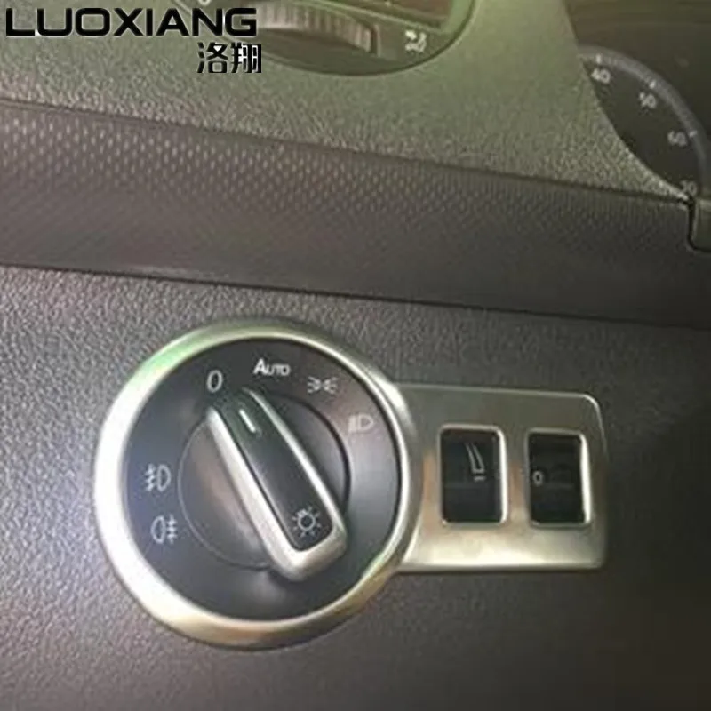 

For 05-14 Touran headlight control sticker caddy touran sequins decorations stainless steel