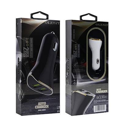 White Gold 100 шт./лот OLESiT UNS-C019 3.1A Мини Быстрое Автомобильное зарядное устройство USB адаптер для мобильного телефона iPhone samsung huawei Xiaomi Google sony и т. Д - Тип штекера: White Gold