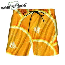Оранжевые фруктовые 3D все печатные летние шорты модные мужские s бермуды повседневные короткие мужские Homme карго шорты US размер Прямая поставка