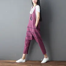 95 Women Wide Leg Drop Crotch jeans hip hop streetwear Baggy Harem pants Boyfriend Bloomers Trousers Jeans jumpsuit Playsuit drop crotch racer back solid cami jumpsuit