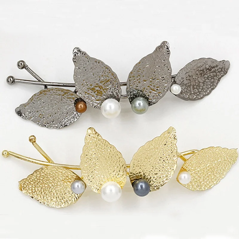 

Hair Accessories Simulated Pearl Leaf Hair Clip Wedding Tiara Hairpins Hairclips Hairgrips Headwear Barrettes