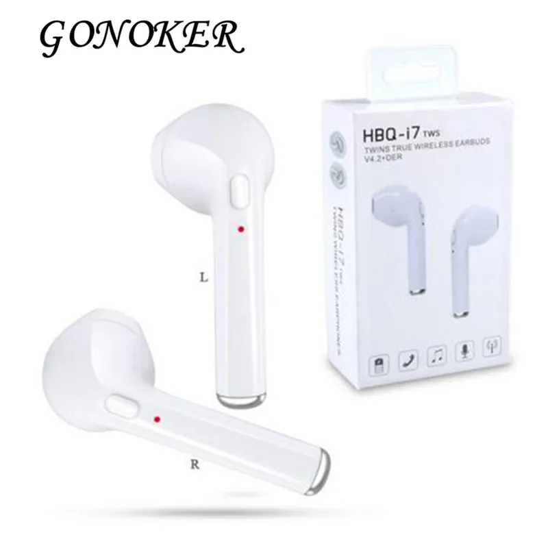 Gonoker белый Беспроводной Bluetooth наушники стерео Sweatproof Спорт гарнитуры для iPhone Android