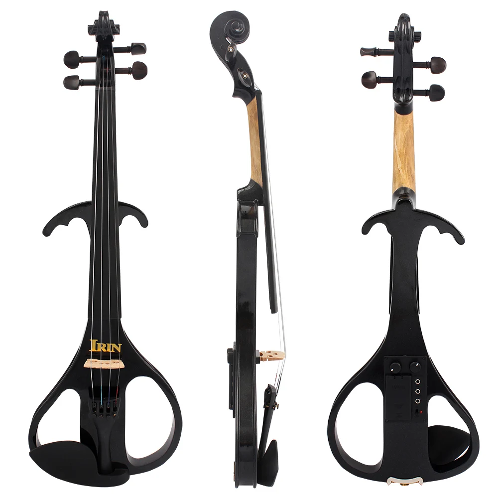 

4/4 Full Size Electric Violin Fiddle Maple Wood Stringed Instrument Ebony Fretboard Chin Rest with 1/4" Connecting Cable