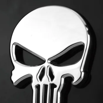 

Noizzy THE PUNISHER Skull Car Sticker 3D Metal Auto Chrome Emblem Badge Black Automobile Tuning Accessories Car Styling