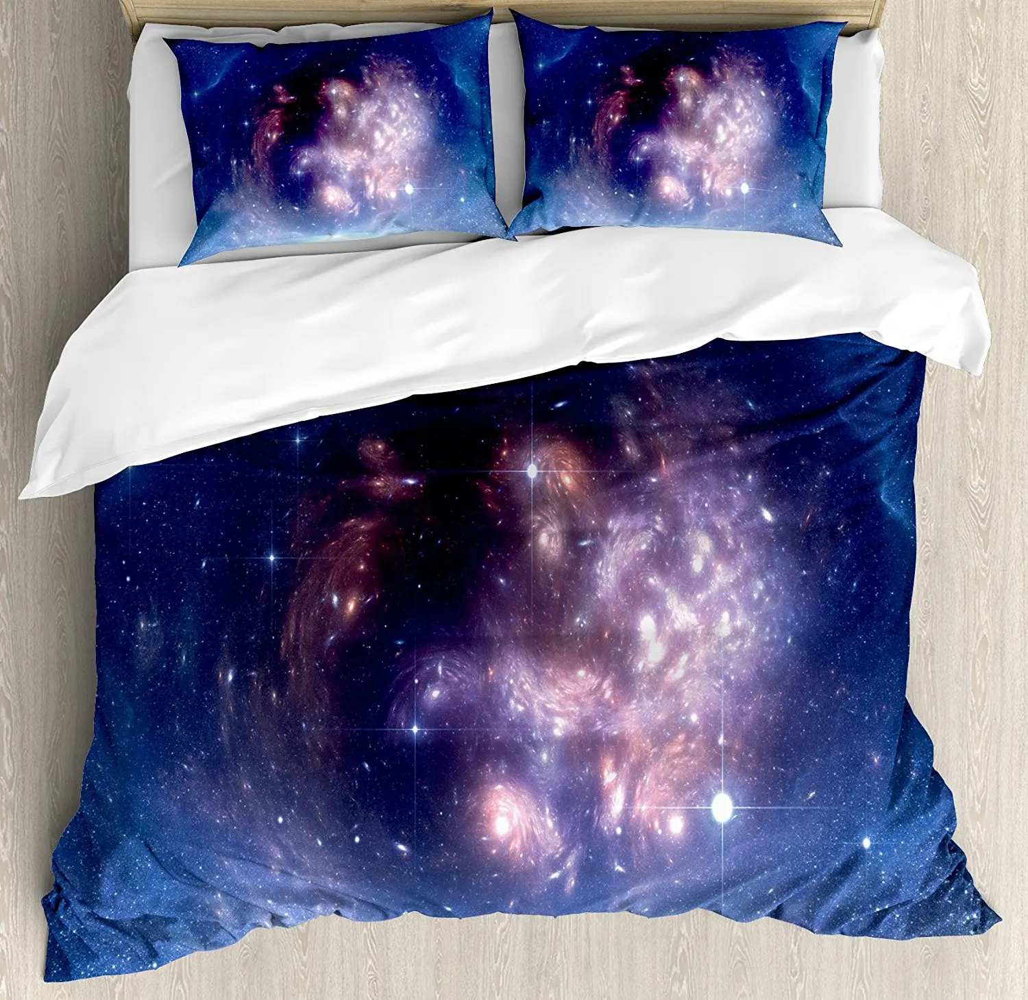

Space Decorations Duvet Cover Set Outer Space Nebula Gas Cloud and Star Clusters Universe Cosmos Astronomy Art Print Bedding Set