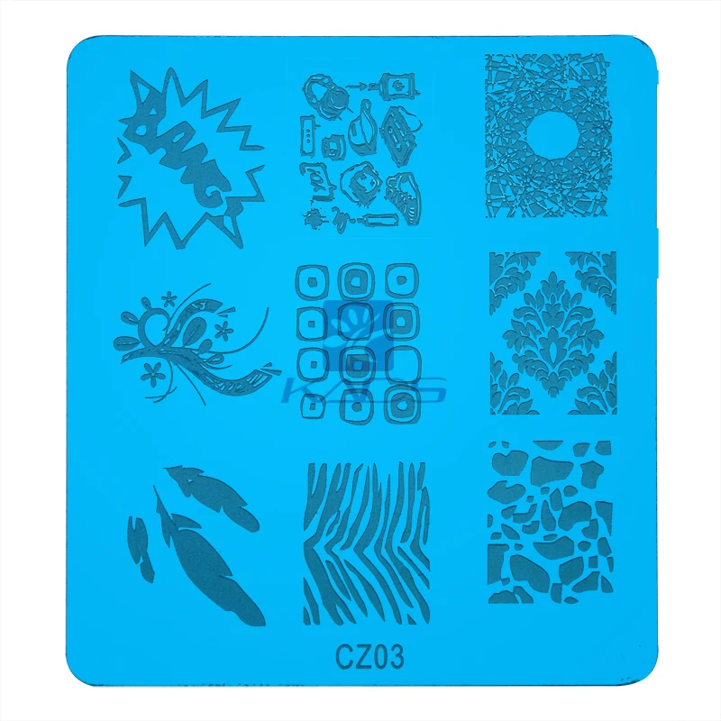 KADS HOTSALE 10 ШТ./ЛОТ НОВЫЙ CZ Серии Штамп искусства ногтя Штамповка Плиты изображения