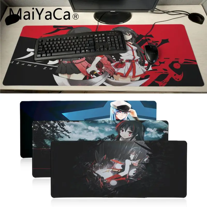 

MaiYaCa Akame Ga kill anime girl Natural Rubber mousepad Desk Mat Anime Print Large Lockedge Game Gaming Mouse Pad muismat