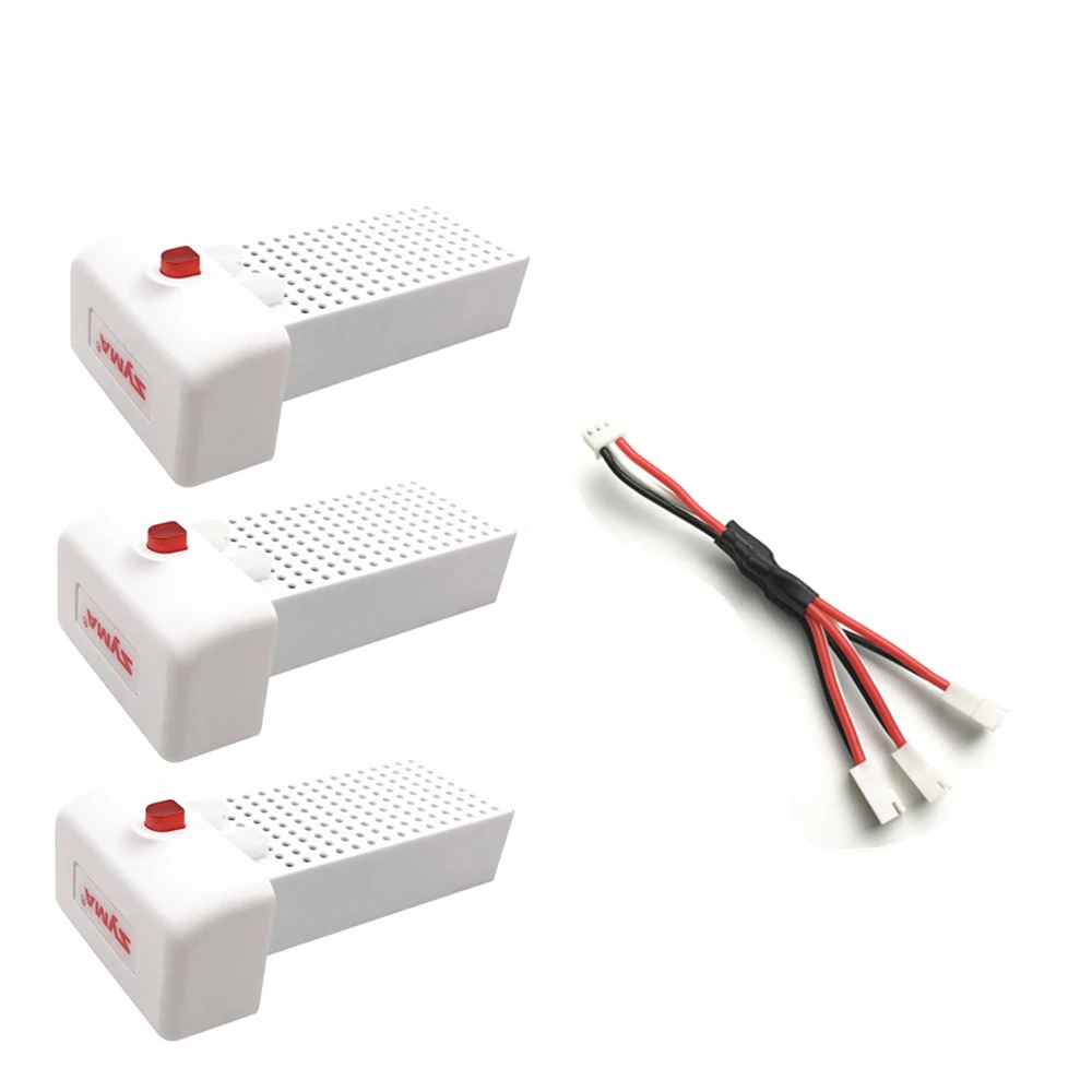 Оригинальная батарея 7,4 V 2000mAh Syma X8SW X8SC X8 Lipo батарея ультра-большой емкости RC Дрон Квадрокоптер Syma X8sw X8SC серии запчасти - Цвет: 3pcs Cable