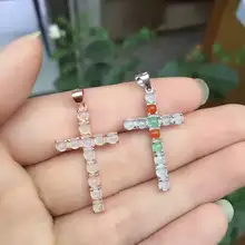 Натуральный подвеска с белым нефритом S925 Серебряный натуральный драгоценный камень кулон Цепочки и ожерелья Модные Элегантные Роскошные крест-накрест женский Нарядная, для девочек ювелирные изделия