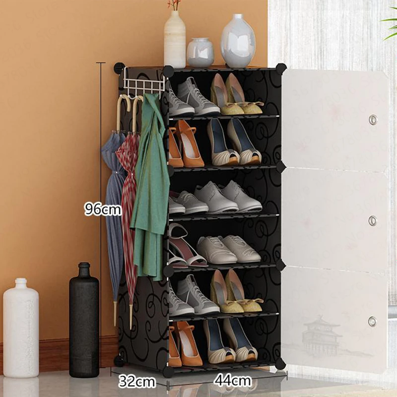 Пыленепроницаемая полка для обуви, многослойный пластиковый шкаф для обуви, простая современная сборка, экономное пространство для дома, дверной шкаф