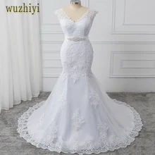 Wuzhiyi vestidos de noiva свадебное платье русалки длинное платье с поясом сексуальные свадебные платья белые свадебные платья trouwjurk mariage