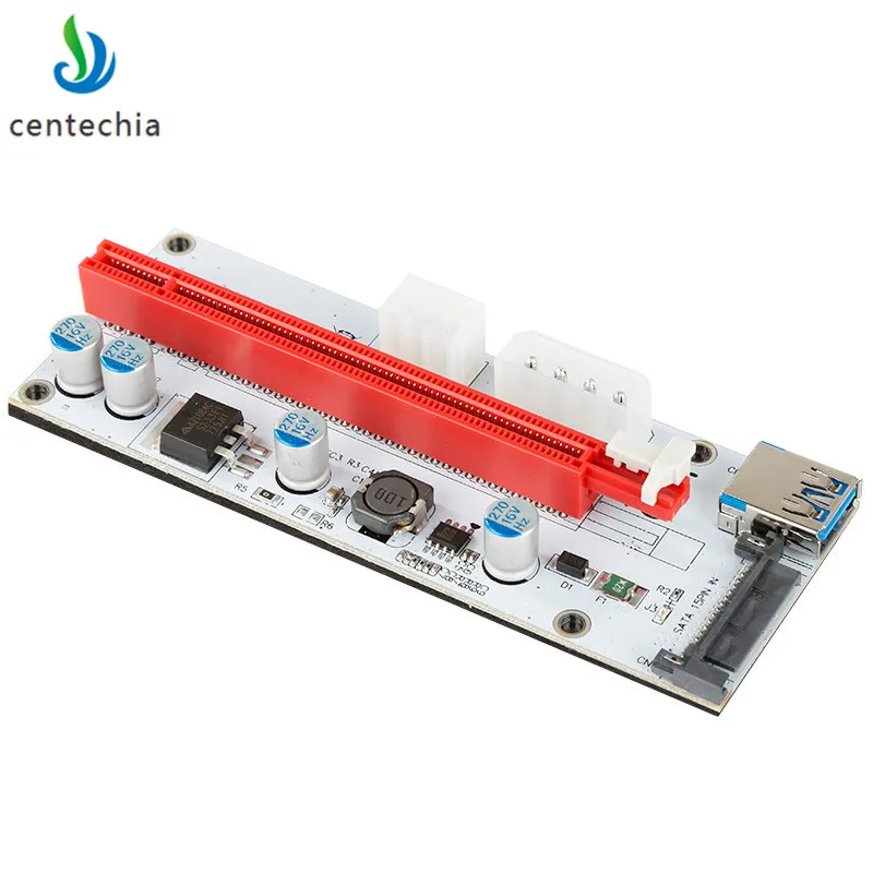 008 PCI E Express 1x до 16x Райзер карта USB3.0 удлинитель кабеля для майнера SATA 4PIN 6PIN адаптер