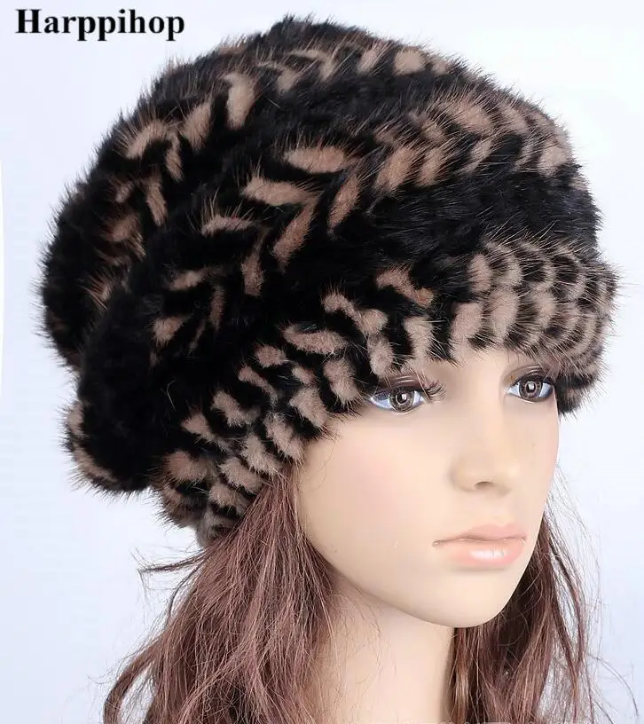 Chapéu de Vison Chapéu de Pele de Vison Tampas de Vison Fêmea Inverno Coreano Mão-de Malha Mulher Quente Bola Frete Grátis 4 malha chapéu de pele de vison, mulher