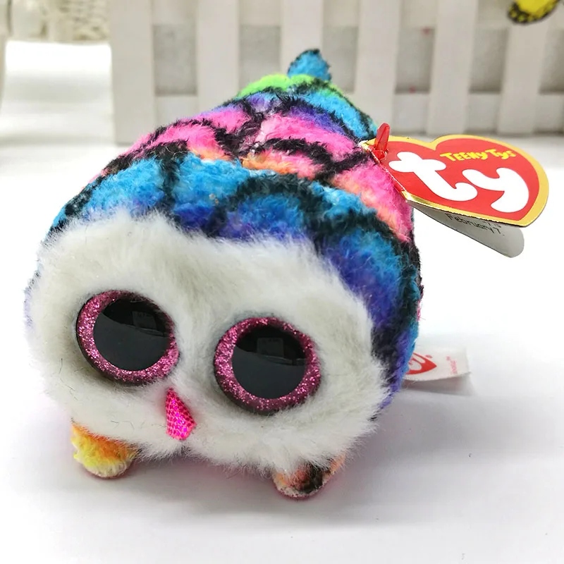 

TY Beanie Boo Teeny Tys Plush Blue Owl 9cm Original Ty Beanie Boos Big Eyes Dog Plush Toy Doll Baby Kids Gift