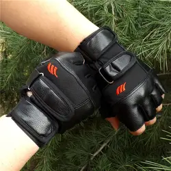 2018 женские перчатки митенки Новый 1 пара Для мужчин Упражнение Обучение Спорт Фитнес половина палец зимние теплые из искусственной кожи PSEPT1