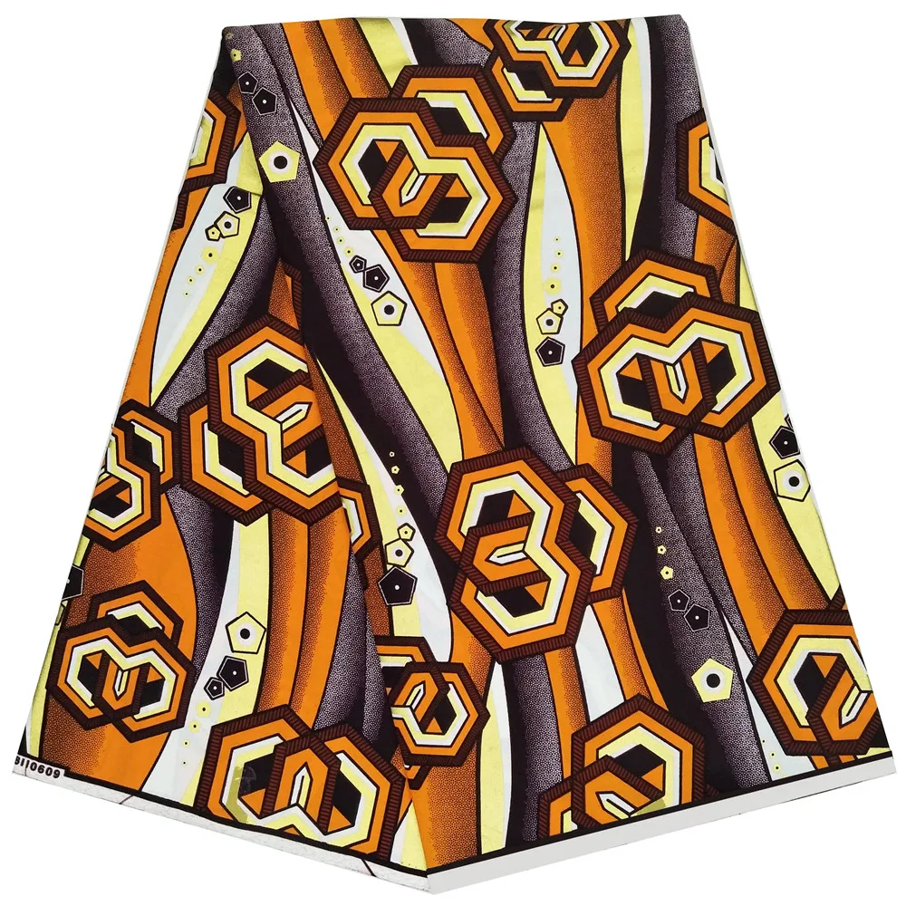 

Gold powder printed African Wax Prints Fabric Ankara Dutch wax fabrics 100% cotton