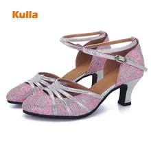 Новое поступление; женская обувь для латинских танцев; Обувь для бальных танцев для девочек; блестящая женская обувь для сальсы, танго, танцев; Каблук 5,5 см; zapatos mujer