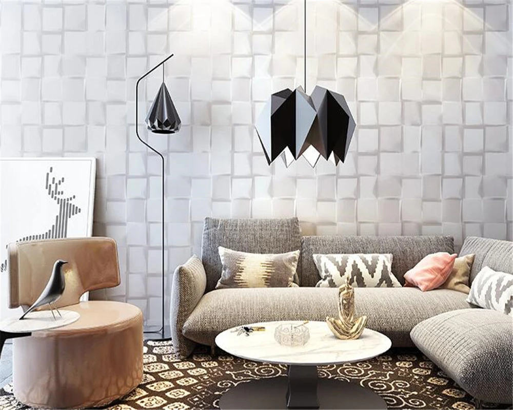 Фотообои beibehang 3d на стену настенные обои с кубиками серые для ресторана магазина