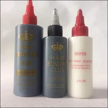 Клей для склеивания волос супер удерживающий клей для склеивания волос и 4 флуза для удаления склеивания волос жидкий клей для склеивания париков невидимый клей
