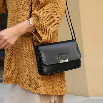 

Women Vintage Solid Color Faux Leather Messenger Pouch Shoulder Crossbody Bag