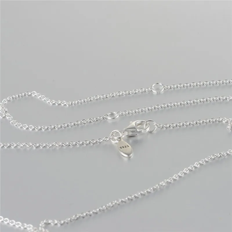 Round Dangle Necklace& Pendant Sterling Silver Jewelry European Style Fashion Woman Jewelry Making Chorker Chain