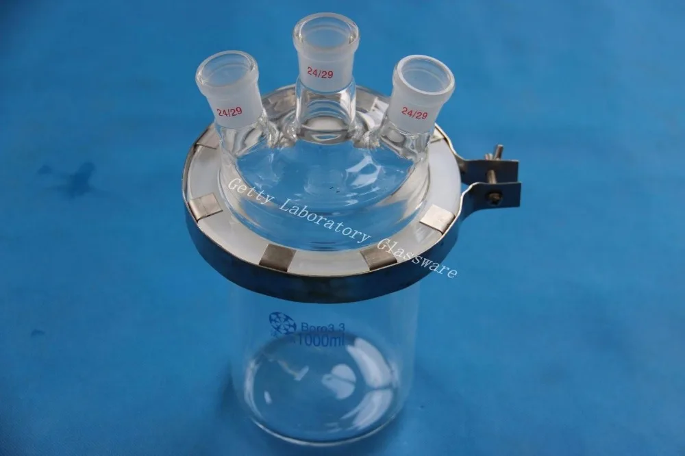 

2000ml reactor bottle removalbe flange mouth, 3 standard 24# joints,single deck