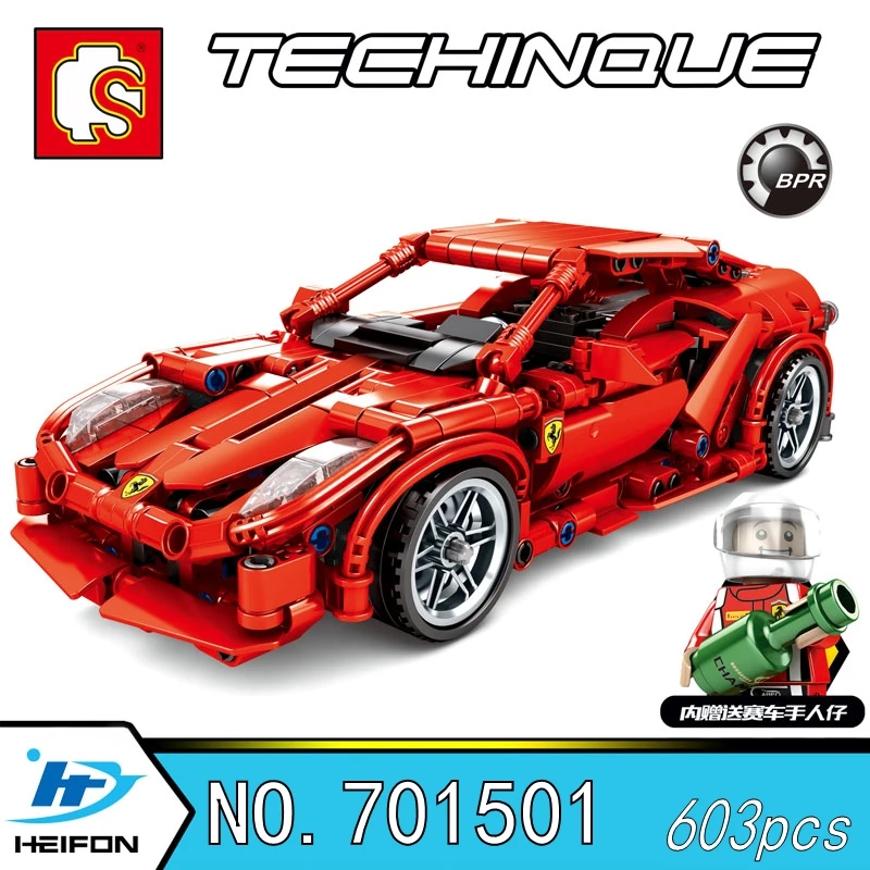 

Super Racing Car FRR-458 Technique Building Blocks Bricks Compatible with legoinset Technic series Model toys Sembo 701501