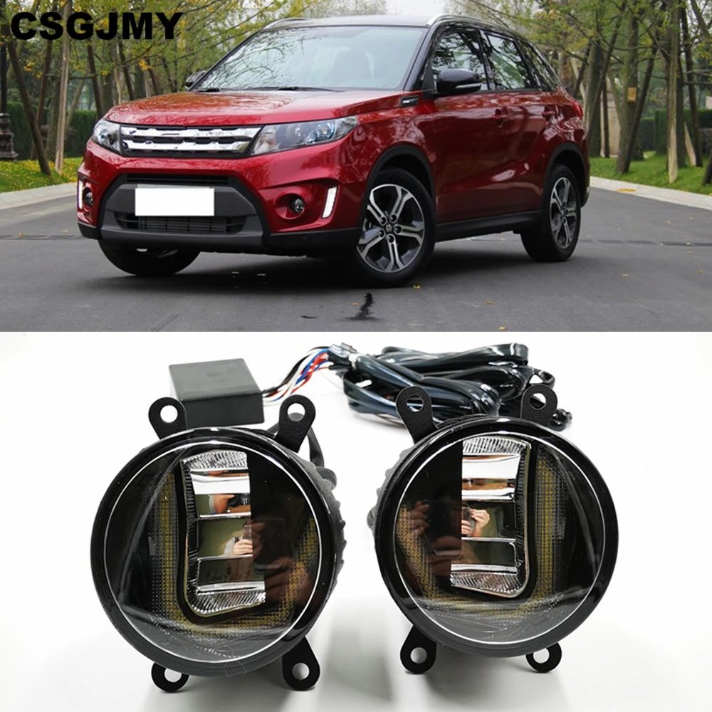 

3-IN-1 Functions LED For Suzuki Vitara 2015 2016 2017 2018 DRL Daytime Running Light Car Projector Fog Lamp turn signal light