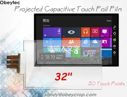 Скидка 12% 2 шт! Obeytec 37 "сенсорная пленка, прозрачная, гибкая, 20 касаний, Plug and play, SIS контроллер, супер стабильная