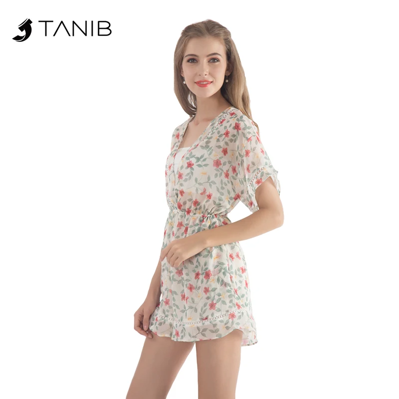 JTANIB 2017 Summer Women Rose Print Romper Beach Sexy