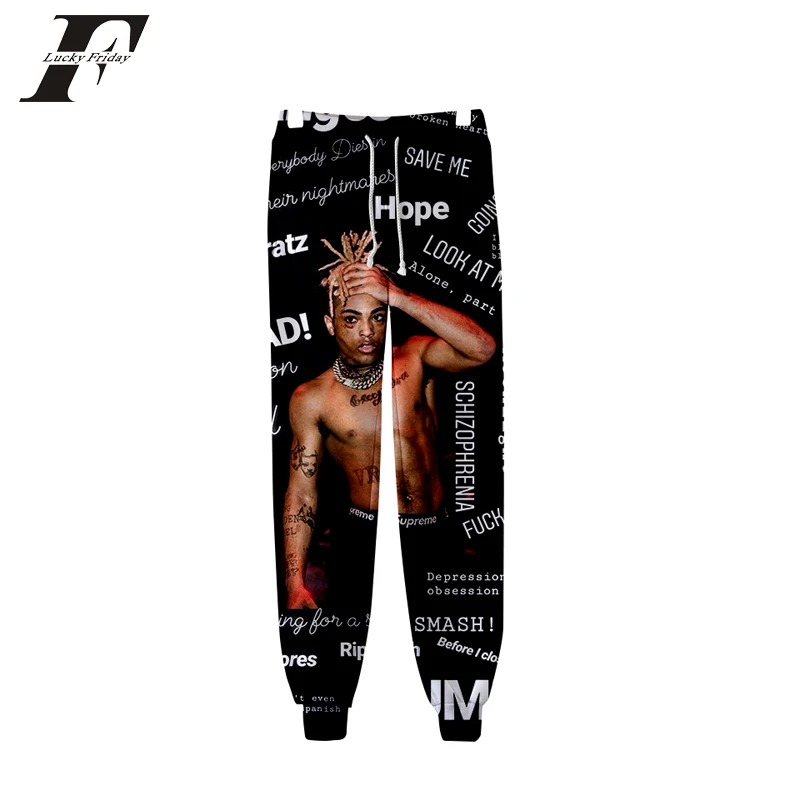 

XXXtentacion Print Sweatpants men women hit hop Casual Jogger Pants Casual Warm Pants Slim trousers Men and Women Pants 4XL